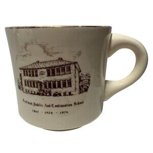 Vintage Scotland Public School Commemorative Mug 1867-1974 22K Gold Trim Canada